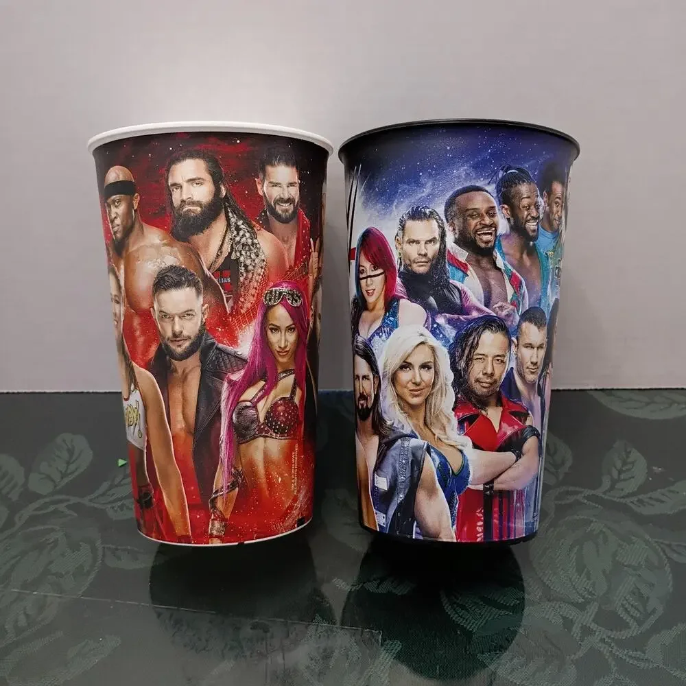 2 WWE Collectable Wrestling Drink Souvenir Cups Wrestle Mania Raw Rhonda Rousey